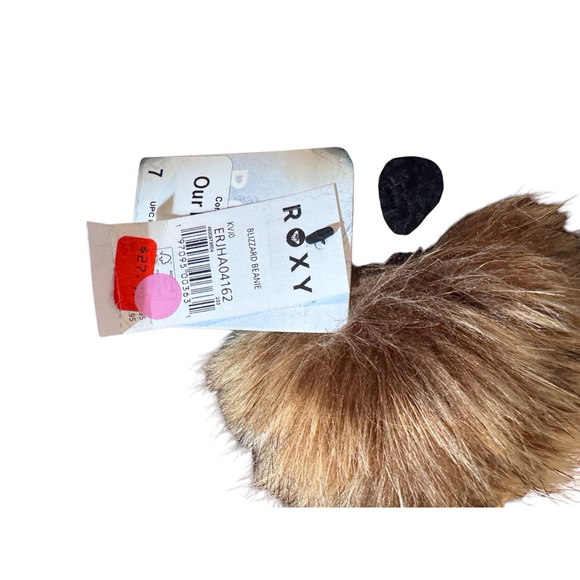 Roxy Unisex Beanie Hat Black Brown One Size - Picture 2 of 2